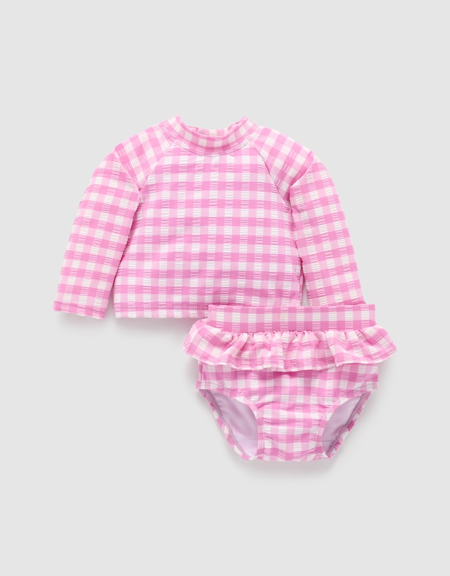 Purebaby - Printed Long Sleeve Rashie Set- Kids-Babies