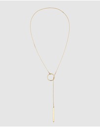 Elli Jewelry - Necklace Y-Chain Circle Rod Geo in 925 Sterling Silver Gold Plated