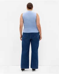 City Chic - Plus size Milly Tank - powder blue