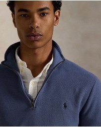 Polo Ralph Lauren - Mesh-Knit Cotton Quarter-Zip Sweater