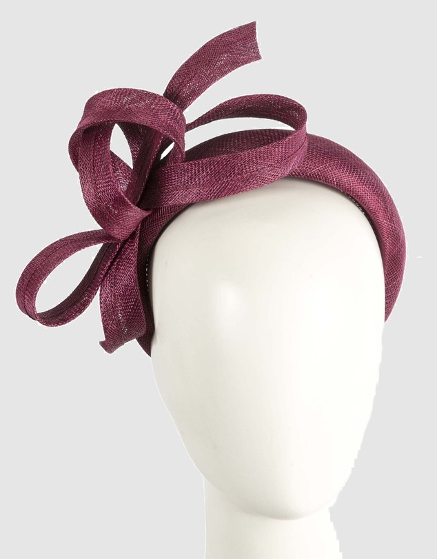 Max Alexander - Wine Sinamay Bow Racing Fascinator Headband