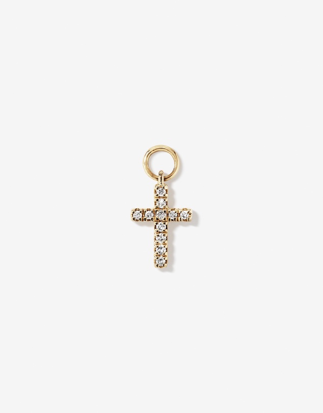 Michael Hill - Cross Single Ear Charm with 0.04 Carat TW of Diamonds in 10kt Yellow Gold