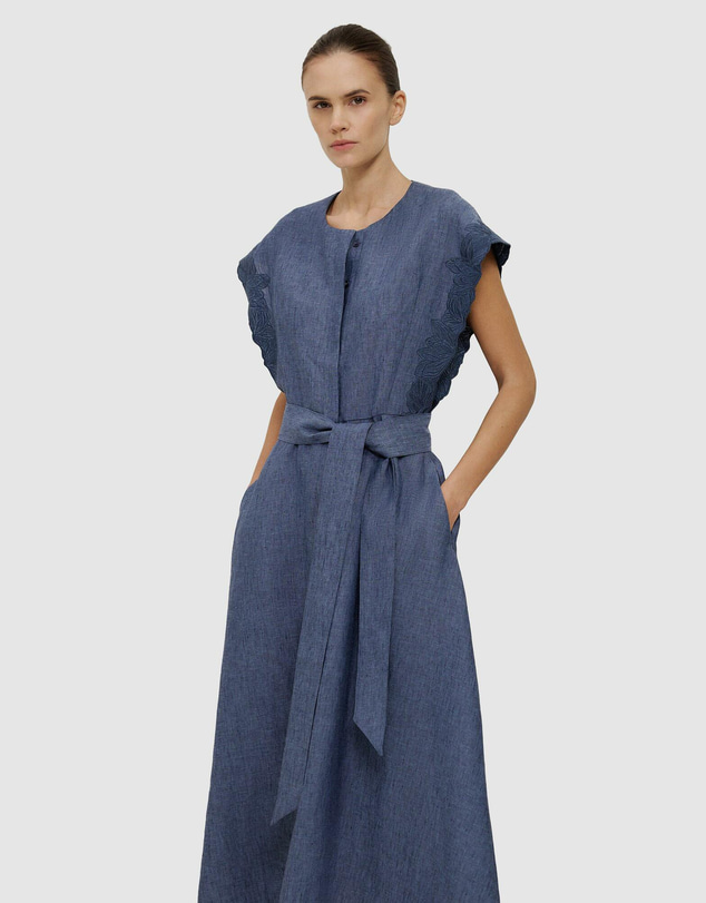 Trenery - Linen Embroidered Detail Dress