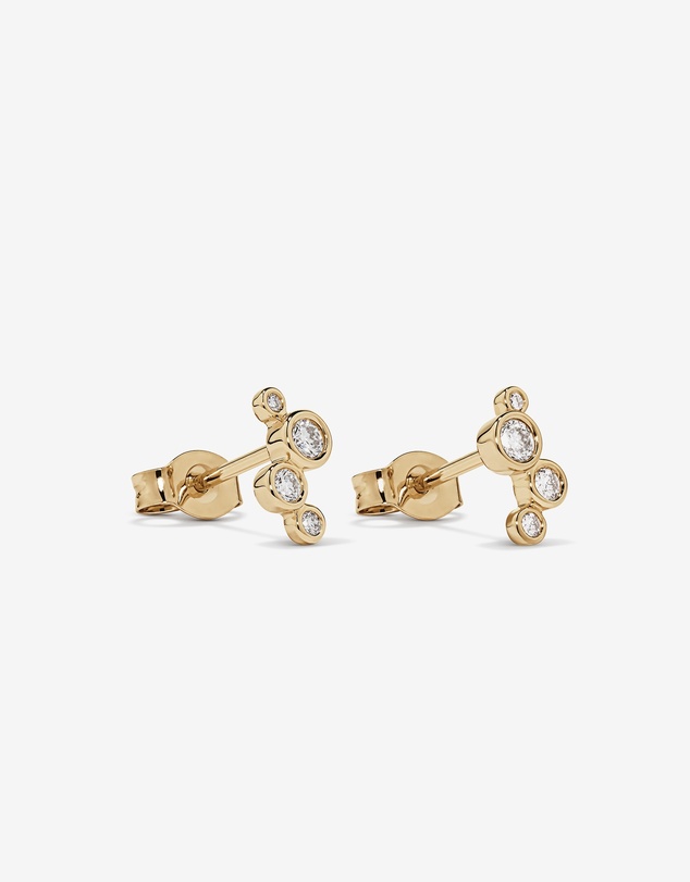 Michael Hill - 0.15 Carat TW Round Brilliant Graduated Diamond Bezel Set Stud Earrings in 10kt Yellow Gold