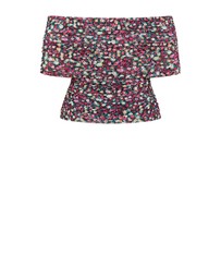 City Chic - Plus sizeDana Mesh Ditsy Print Top - pink