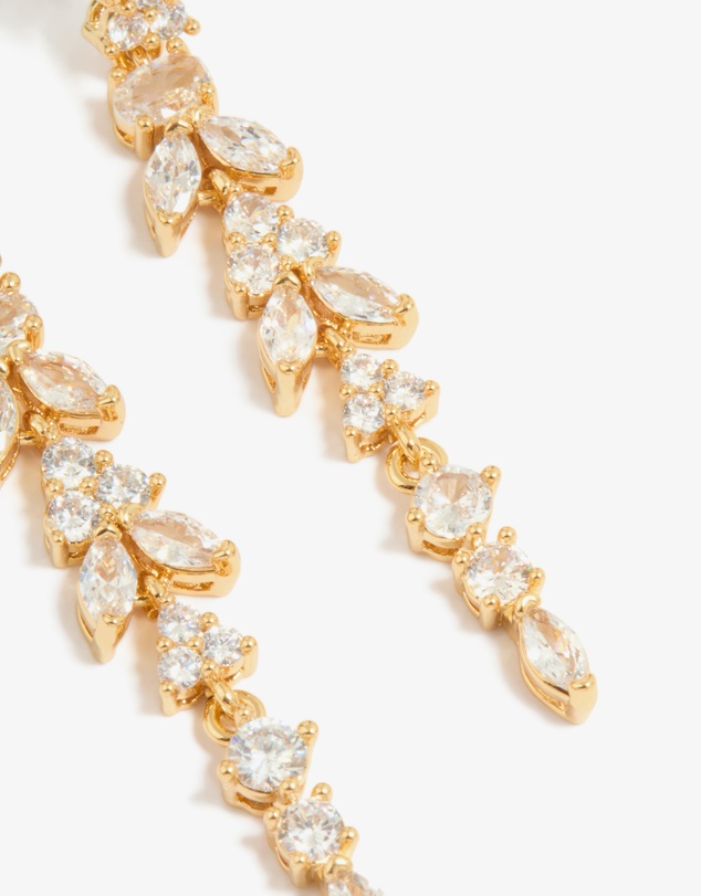 Lovisa - Gold Plated Cubic Zirconia Alternating Vine Linear Drop Earrings