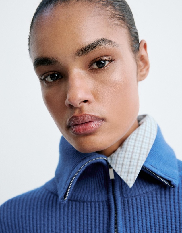 M.N.G - Sweater with Contrasting Zip Collar