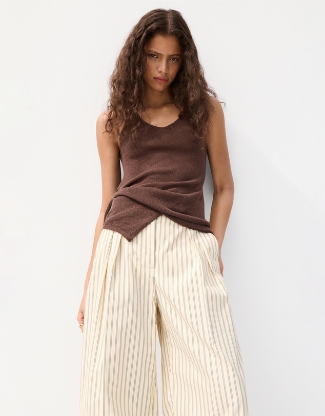 M.N.G - Chalk-Stripe Straight Trousers