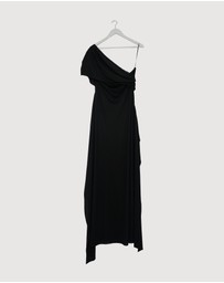 Revibe - Repaired CHANCERY Margot One Shoulder Drape Maxi Dress - AU 16