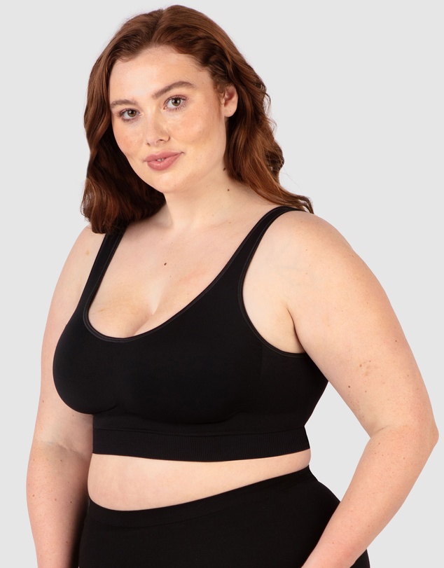 B Free Intimate Apparel - Wide Strap Wirefree Bra with Fixed Comfort Cups (A-B-C-D) Cup