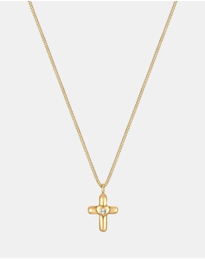 Elli Jewelry - Heart Crystal Kids Necklace in Gold-Plated 925 Silver