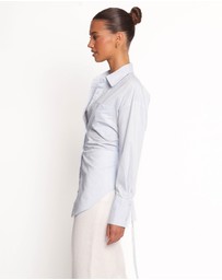 Petal & Pup - Yacra Tie Shirt - Pale Blue
