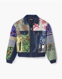 Desigual - Floral trucker denim jacket