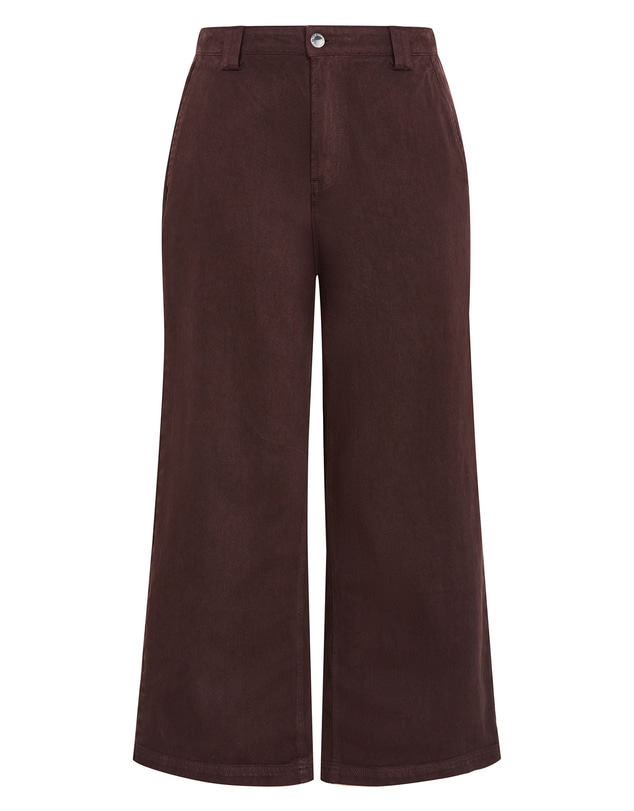 City Chic - Plus size Harley Fit Demi Wide Leg Jean - chocolate wash