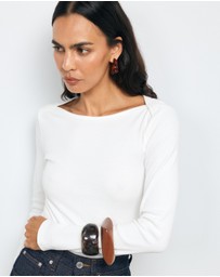 AERE - Sara Long Sleeve Rib Top
