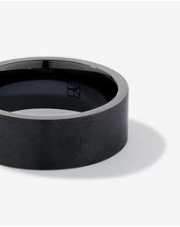 Michael Hill - 8mm Brushed Flat Wedding Band in Black Titanium