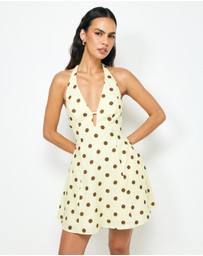 AERE - Tala Linen Halter Mini Dress