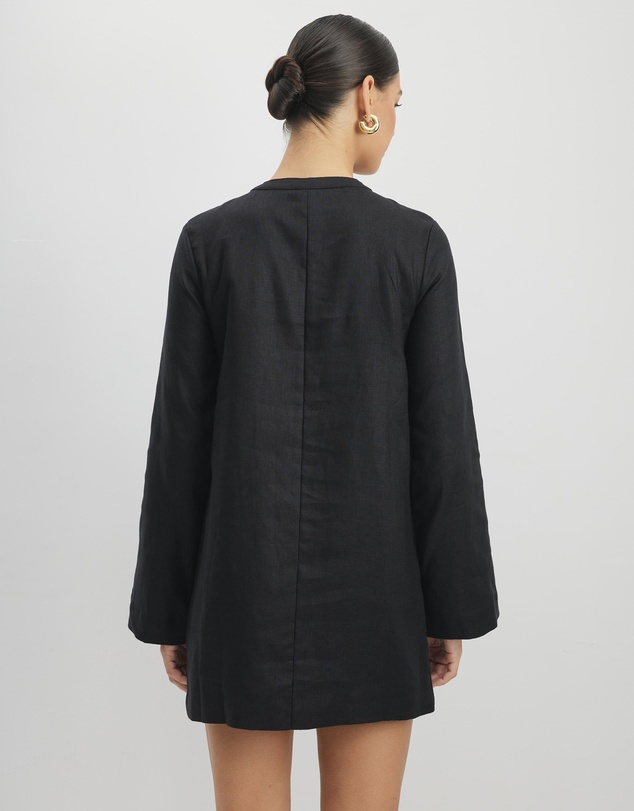 AERE - Ania Pocket Detail Linen Mini Dress