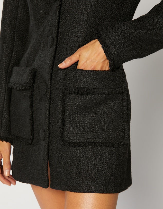 Winona - Ophir Trimmed Blazer Dress Black