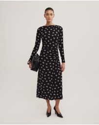 Witchery - Long Sleeve Ruched Mesh Dress