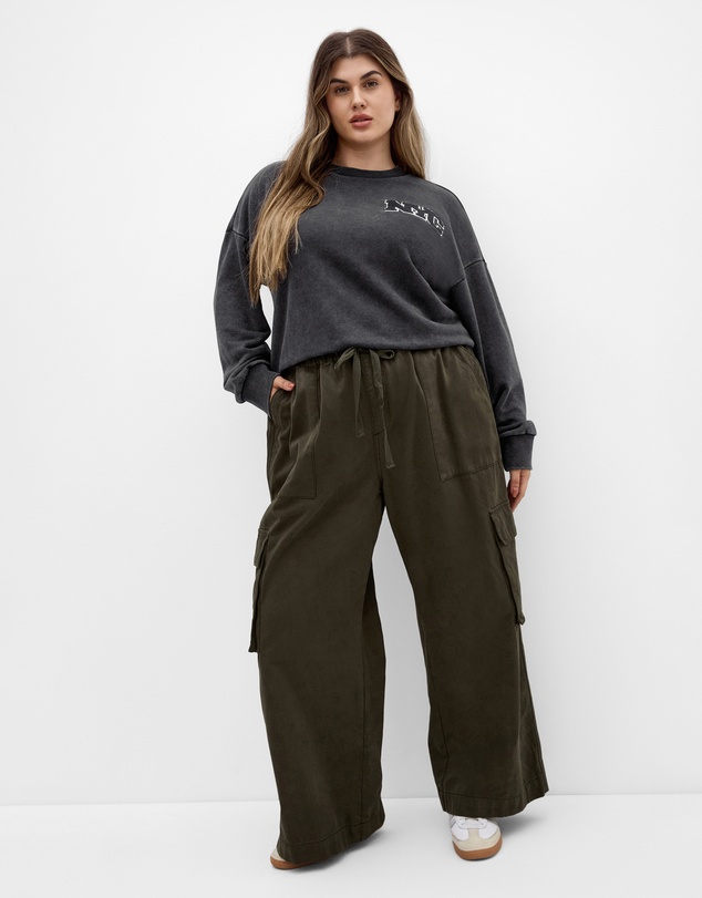 City Chic - Plus size NYC Storm Sweatshirt - charcoal
