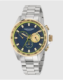 Aston Martin - HDL Two Tone Blue Dial Stainless Steel Bracelet Watch