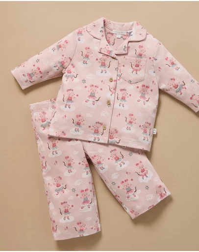 Purebaby - Thick Button Up Pyjama Set -Kids-Babies