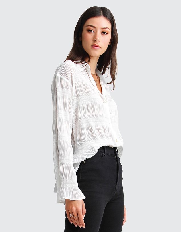 Belle & Bloom - Yoko Shirred Chiffon Blouse