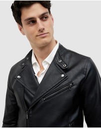 Politix - Danny Faux Leather Biker Jacket