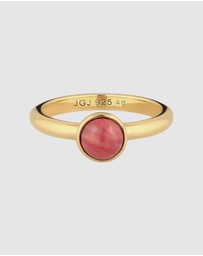 Elli Jewelry - Ring Agate 925 Sterling Silver Gold-Plated