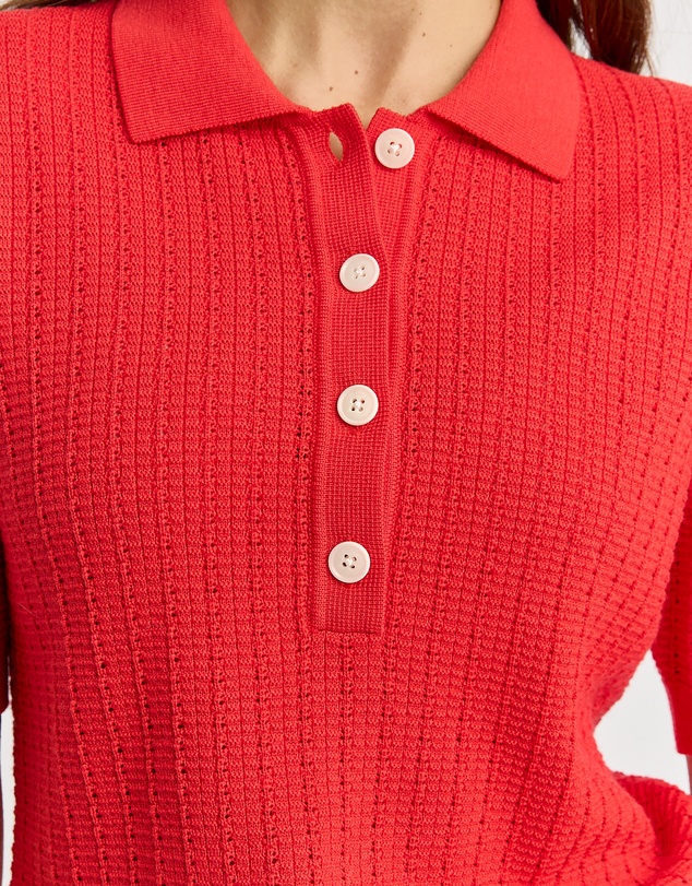 Toorallie - Pointelle Knit Polo