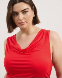 Atmos&Here Curvy - Jersey Cowl Neck Tank Top