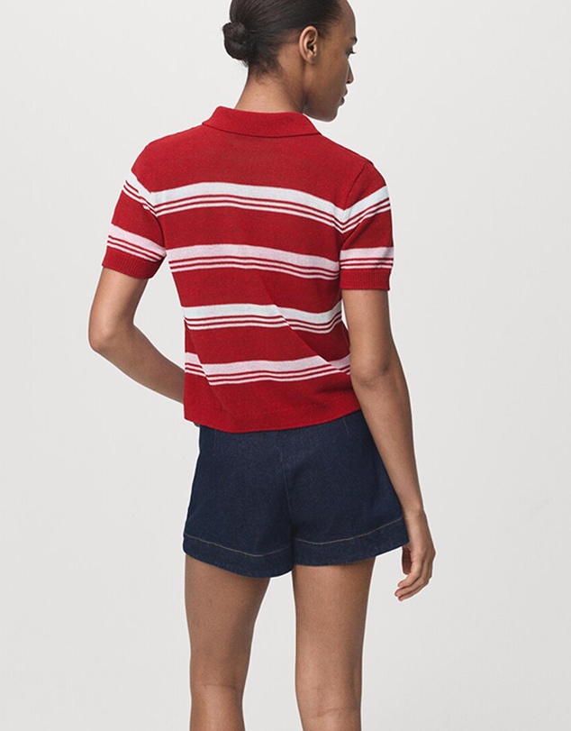 M.N.G - Short-Sleeved Polo-Neck Sweater
