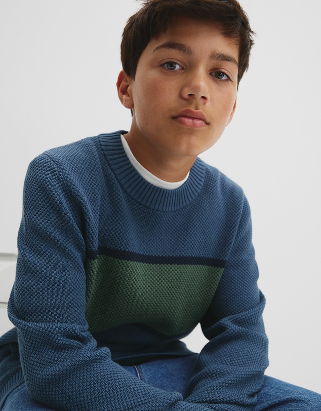 Country Road - Teen Australian Cotton Stripe Textured Knit