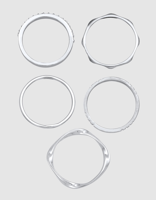 Elli Jewelry - Ultimate Crystal Ring Set in 925 Silver