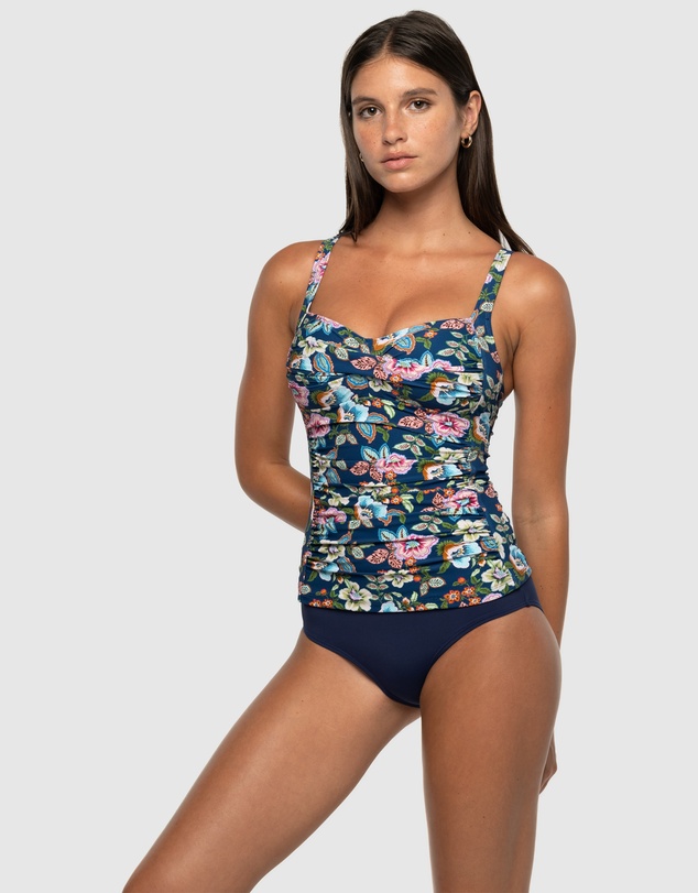 Nip Tuck Swim - Garden Gate Joanne Multifit Ruched Front Tankini Top