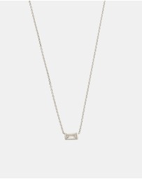 Kirstin Ash - Baguette Birthstone Necklace April White Topaz