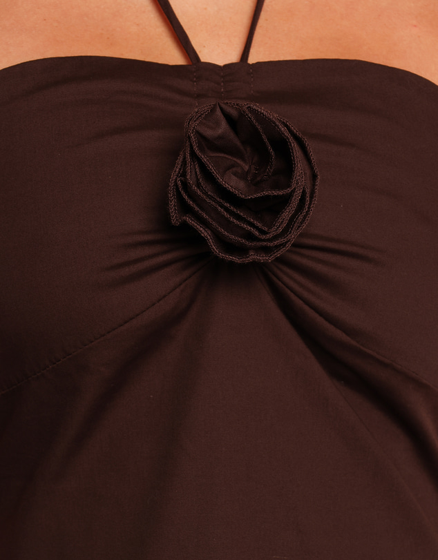 Petal & Pup - Soleila Halter Maxi Dress - Chocolate