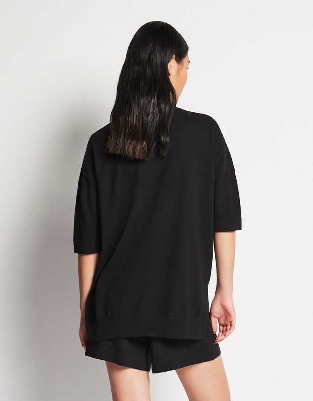 JH Lounge - JHL Crew S/S Sweater (Cotton Cashmere) Black