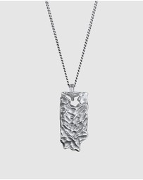 Kuzzoi - ICONIC EXCLUSIVE - Necklace Rectangular Pendant Natural Look in 925 Sterling Silver