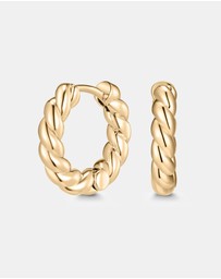 Mestige - Croissant Huggie Earrings - 18K Gold Plated