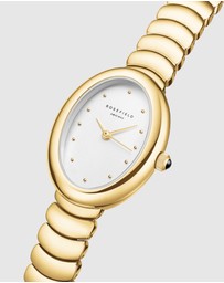 Rosefield - Ovale White Matte Gold-Tone Bracelet Watch