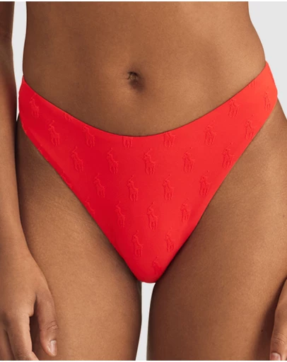 Polo Ralph Lauren - Logo Jacquard High Leg Bikini Bottom