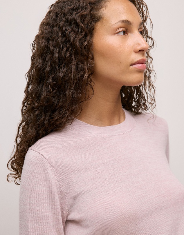 Trenery - Merino Classic Crew in Pink Rose