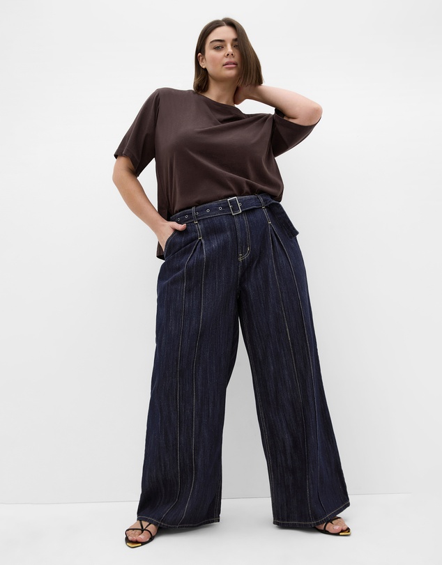 City Chic - Plus size Asymmetrical Cotton Tee - espresso