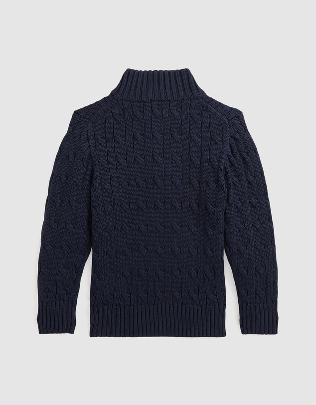 Polo Ralph Lauren - Cable-Knit Cotton Quarter-Zip Sweater - The Iconic Exclusive - Babies-Kids
