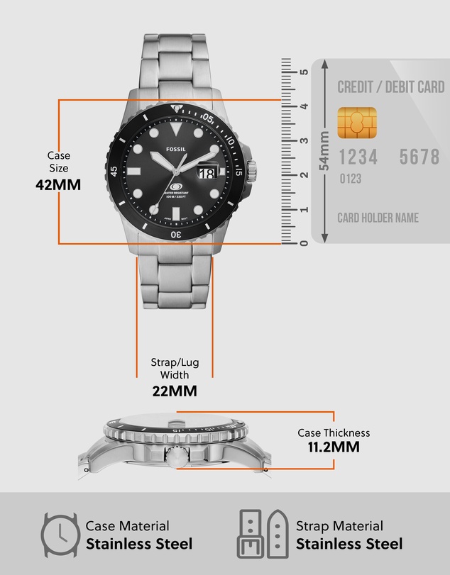 Fossil - Fossil Silver Tone Analogue Watch