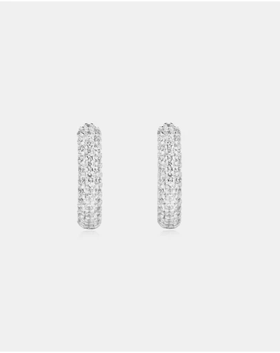 Ania Haie - Silver Pave Huggies