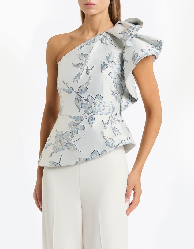 Carla Zampatti - Murano Brocade Flounce Shoulder Top