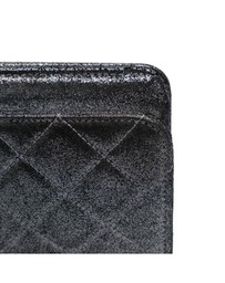 Pre-Loved by Azura Reborn - Pre-Loved Quilted Iridescent Lambskin Tartan Button Wallet On Chain